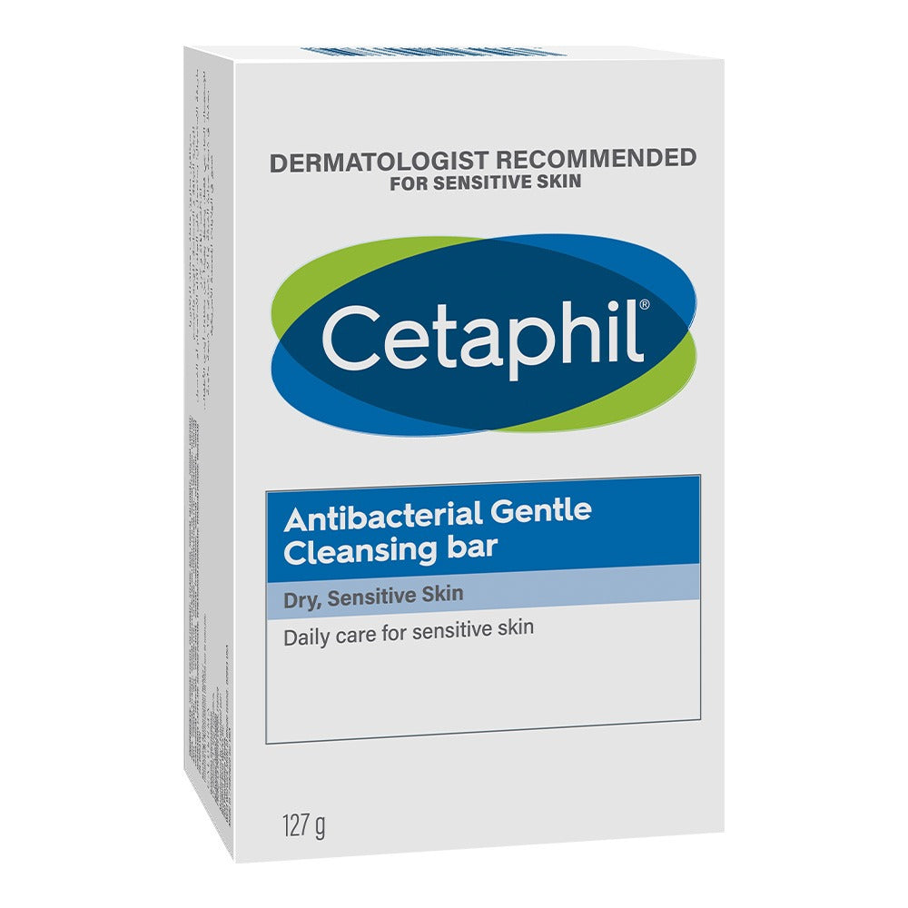 Cetaphil Antibacterial Gentle Cleansing Bar For Dry, Sensitive skin 127G