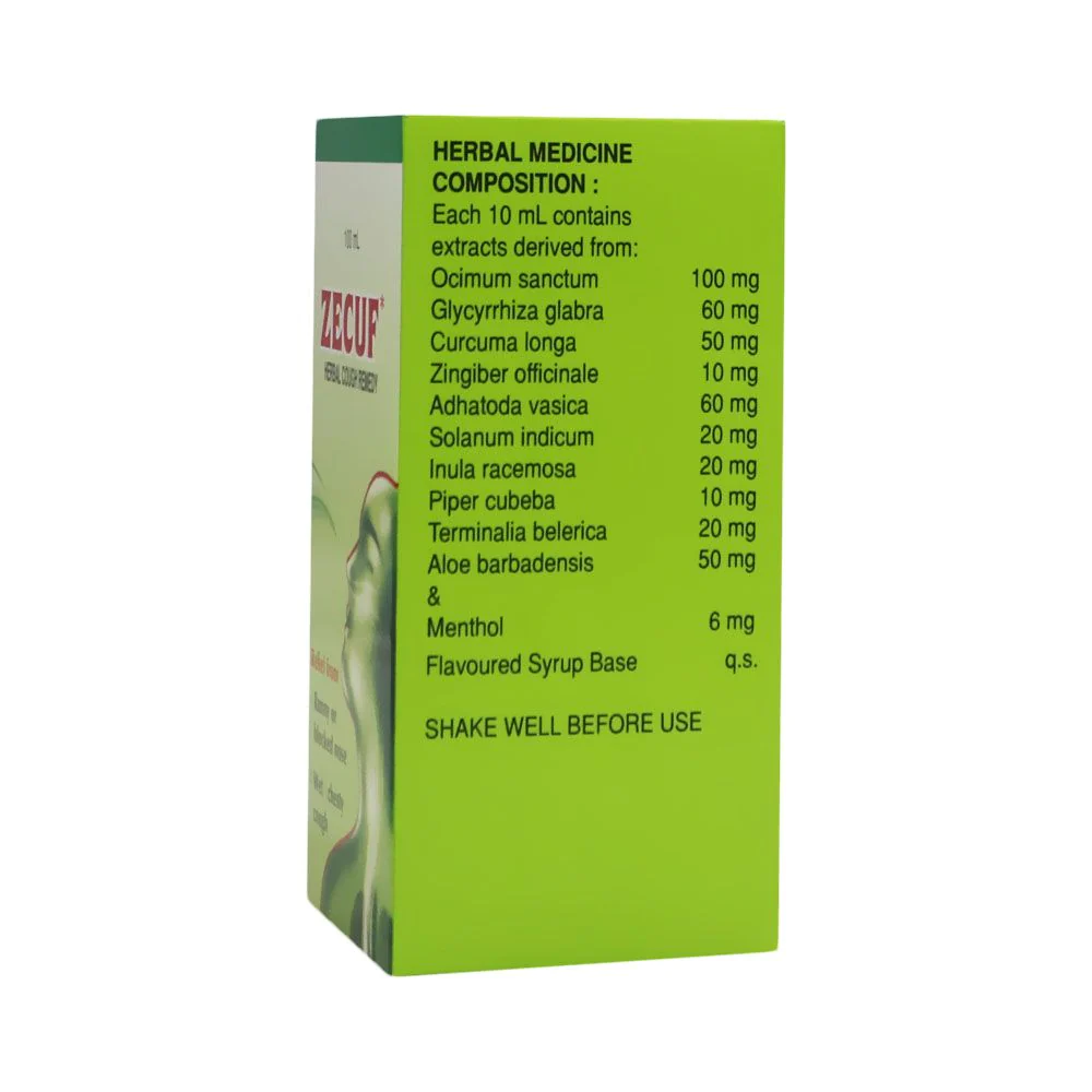 Zecuf Herbal Cough Syrup 100 mL - Image 3