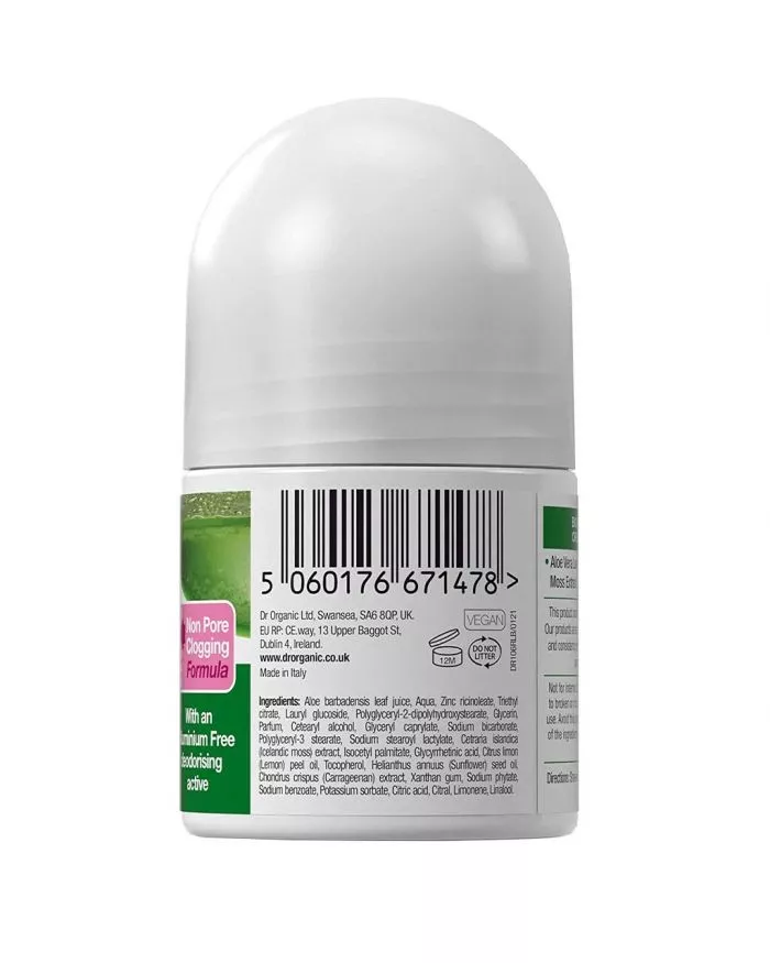 Dr Organic Aloe Vera Deodorant Roll-On 50 mL - Image 3