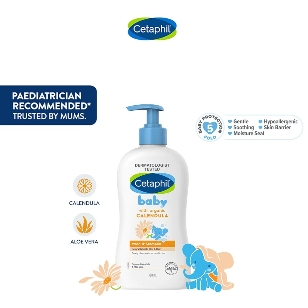 Cetaphil Baby Wash & Shampoo With Organic Calendula 400 mL - Image 3