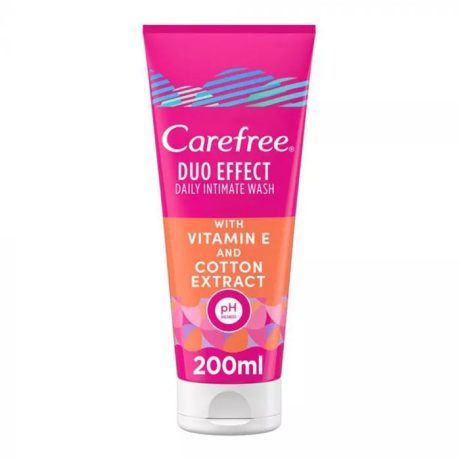 Carefree Duo Effect Daily Intimate Cleansing Wash With Vitamin E and Cotton Extract 200ml