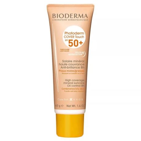 Bioderma Photoderm Cover Touch SPF50+ High Coverage Mineral Sunscreen Light Tinted 40 mL