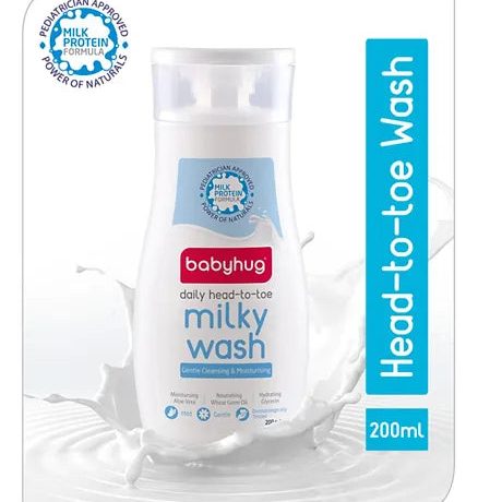 Babyhug Milk Protein Formula Daily Head To Toe Milky Wash - 400 ml