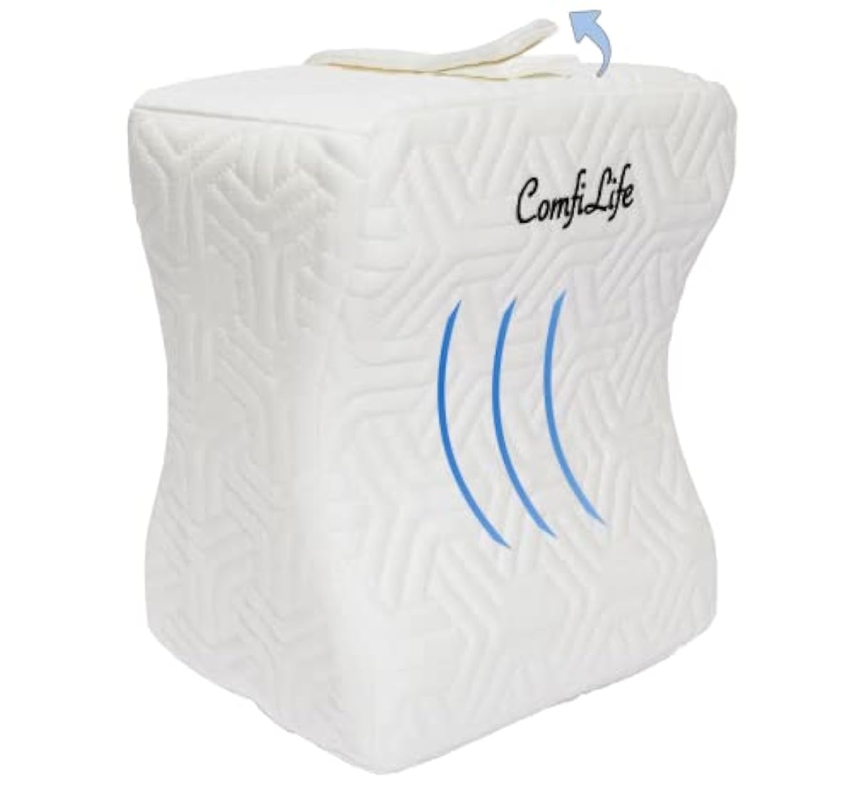 ComfiLife Knee Pillow for Side Sleepers - Firm Support Cooling Memory Foam Leg Pillow for Sleeping - Sciatica Pain Relief, Knee & Back Relief - Water Resistant Between Legs Pillow - Ergonomic Contour