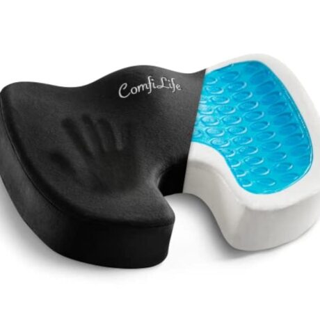 ComfiLife Gel Enhanced Seat Cushion ? Office Chair Cushion ? Non-Slip Gel & Memory Foam Coccyx Cushion for Tailbone Pain - Desk Chair Car Seat Cushion Driving - Sciatica & Back Pain Relief (Black)