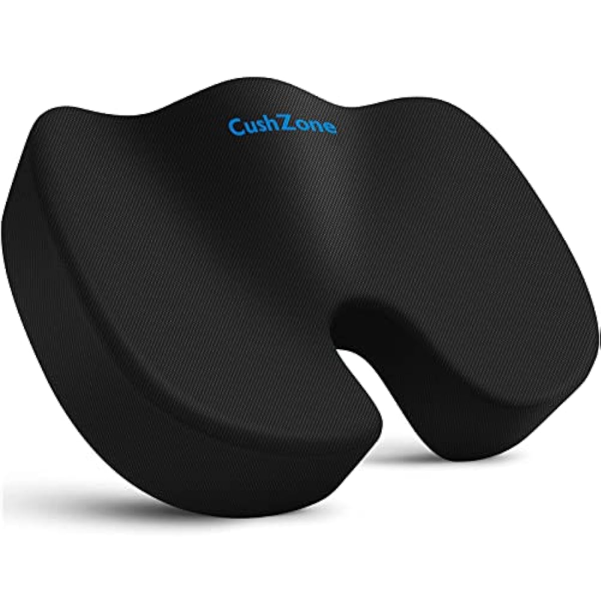 CushZone Office Car Seat Cushion, Non-Slip Sciatica & Back Coccyx Tailbone Pain Relief Chair Pad, Memory Foam Butt Pillow for Computer Desk, Wheelchair, Driving (Black)