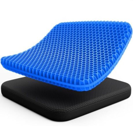 TushGuard Gel Seat Cushion, Cooling Seat Cushion, Office Chair Cushions, Patio Furniture Chair Cushions for Sciatica & Back Pain, Tailbone Pain Relief Chair Pad, Non-Slip Seat Cushion, (Black-XL)
