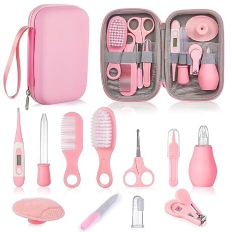 Baby Grooming and Health Kit, Lictin Nursery Care Kit, Newborn Safety Health Care Set with Hair Brush,Comb,Nail Clippers and More for Newborn Infant Toddlers Baby Girls