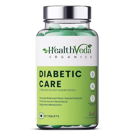 Health Veda Organics Diabetic Care Supplements with Karela, Gudmar, Jamun I 60 Veg Tablets I Manages Blood Sugar Levels I For Both Men & Women