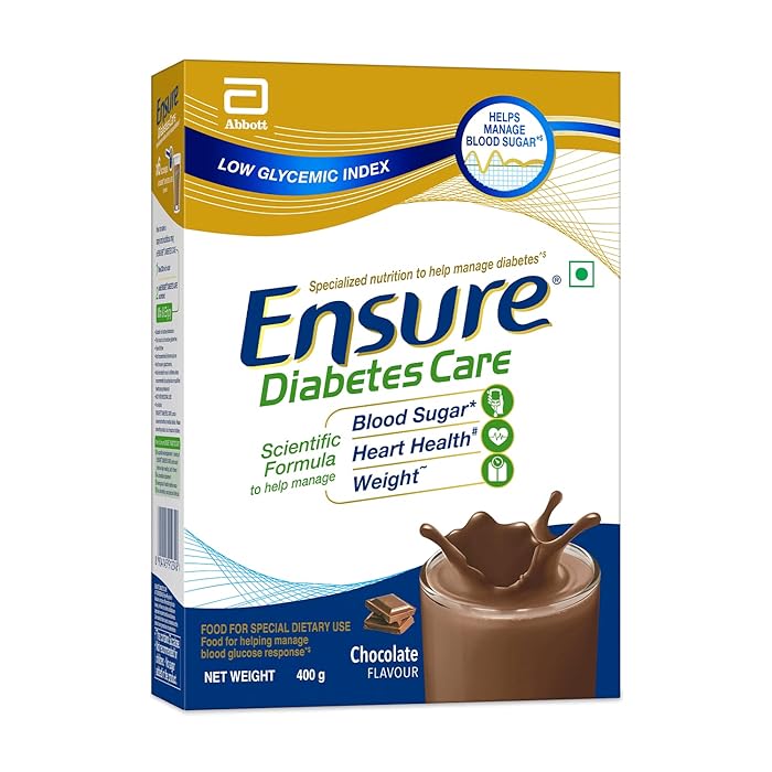 Ensure Diabetes Care- Nutrition to Help Control Blood Sugar Levels- 400 gm Box (Chocolate Flavour), Yellow